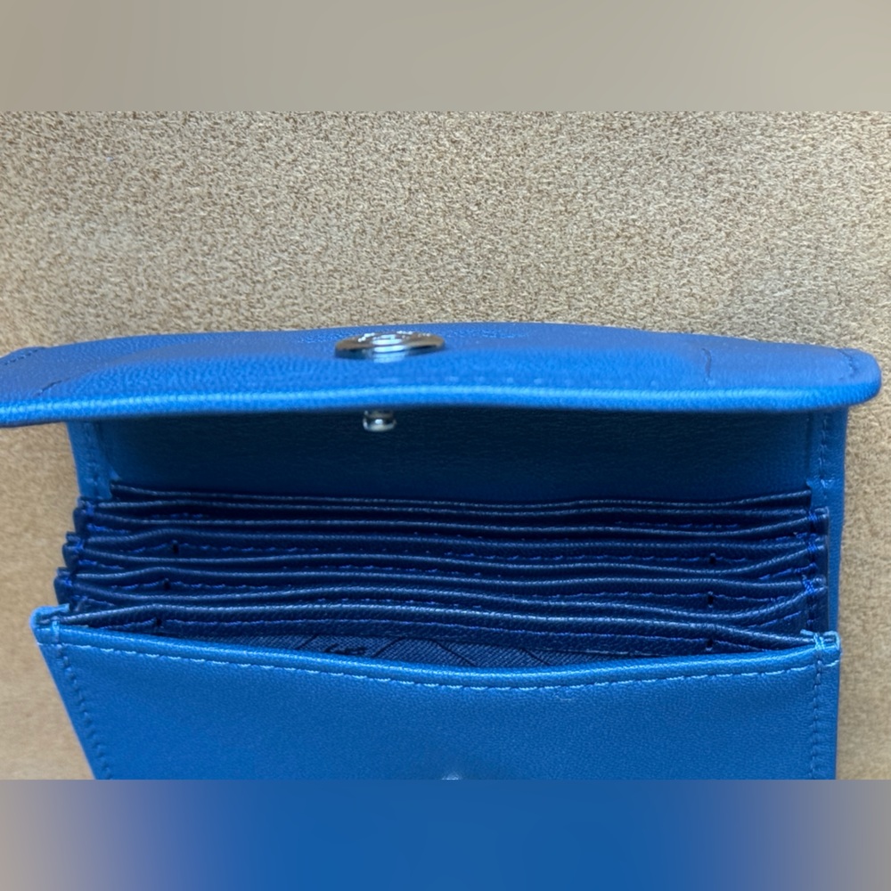 Lonchamp Blue Leather card Holder Wallet for women - Picture 5 of 7